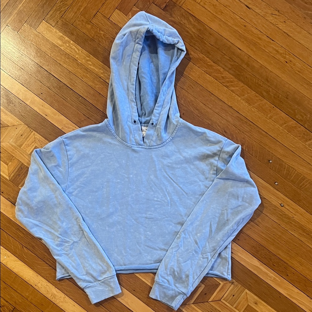 Light Blue Women's Cropped Hoodie